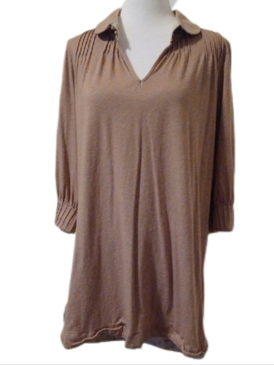 Free People Tops - <> Free People Light Brown Layered Tunic Top Women's Size Large
